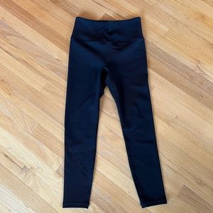 Athleta synergy ribbed 7/8 tights - black leggings high waisted ribbed